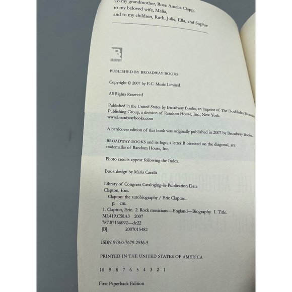 Clapton the autobography paperback book 2007 E.C. music limited published READ - Picture 3 of 6